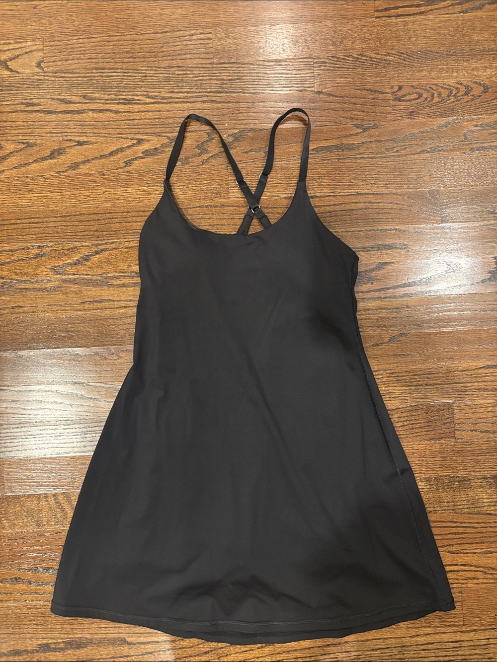 Black Strappy Women's Dress - Sleek A-Line Slip